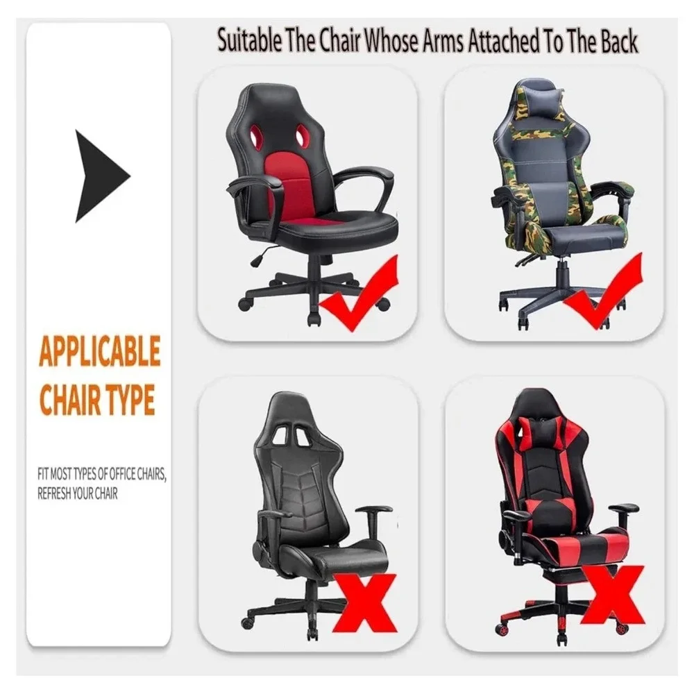 Gaming Chair Cover Stretchable Swivel Office Computer Desk Chair Protector Black